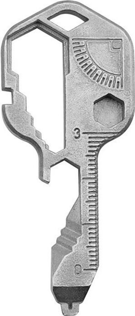 INF 24-in-1 Schlüssel Multi-Tool - Tragbarer Fahrradschlüssel & Schlüsselanhänger Silber