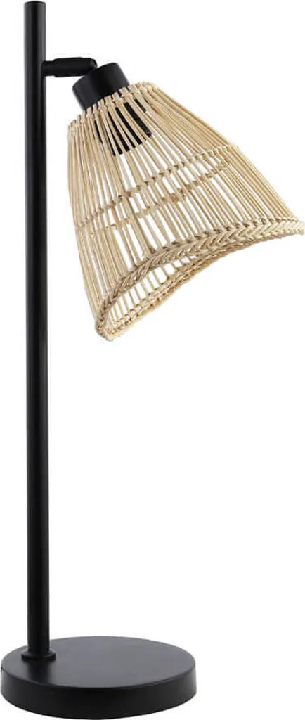 Lampe de table bohème en rotin tressé beige FELIA pour salon cosy