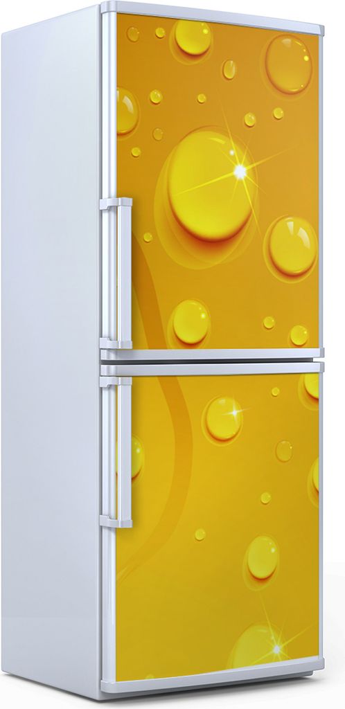 Kühlschrankdekoration 60x180 cm Aufkleber auf dem Kühlschrank - Wassertropfen auf Bier