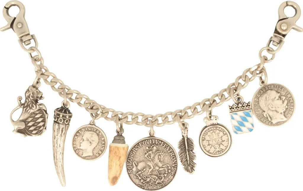 Charivari Tradizionale Hut-Breiter con Monete e Corno di Cervo Reale