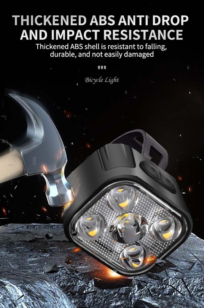 Fahrradlicht LED Scheinwerfer - Wiederaufladbar, Wasserdicht, 3 Modi, 1800mAh Akku