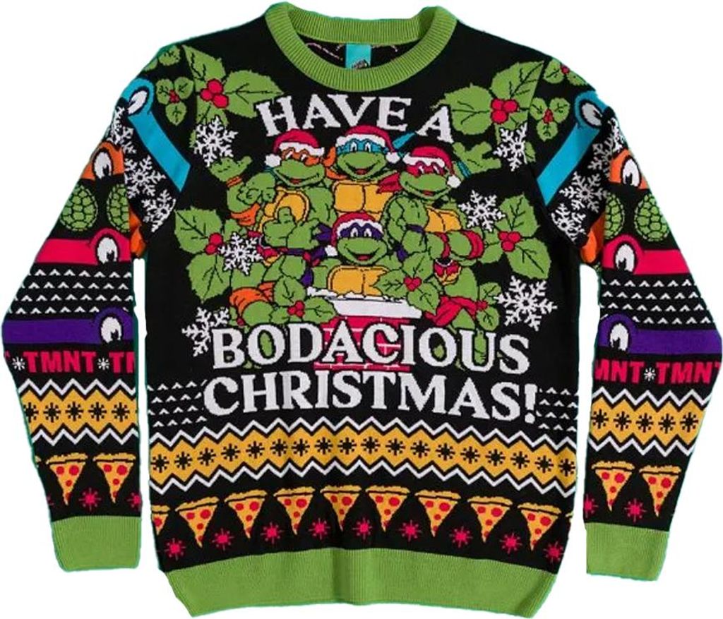 Teenage Mutant Ninja Turtles - "Have A Bodacious Christmas" Pullover für Herren/Damen Uni, Jerseyware TT667 (3XL) (Schwarz)