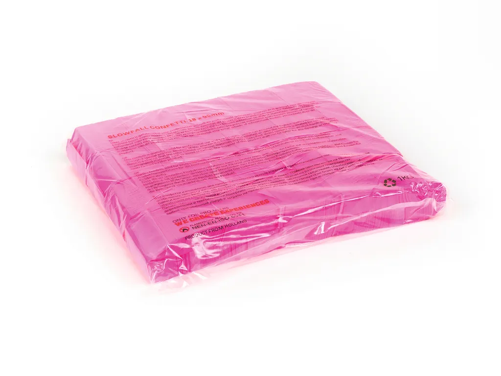 Confettis rose fluo réactifs aux UV 55x18mm - Effet de chute lente 1kg