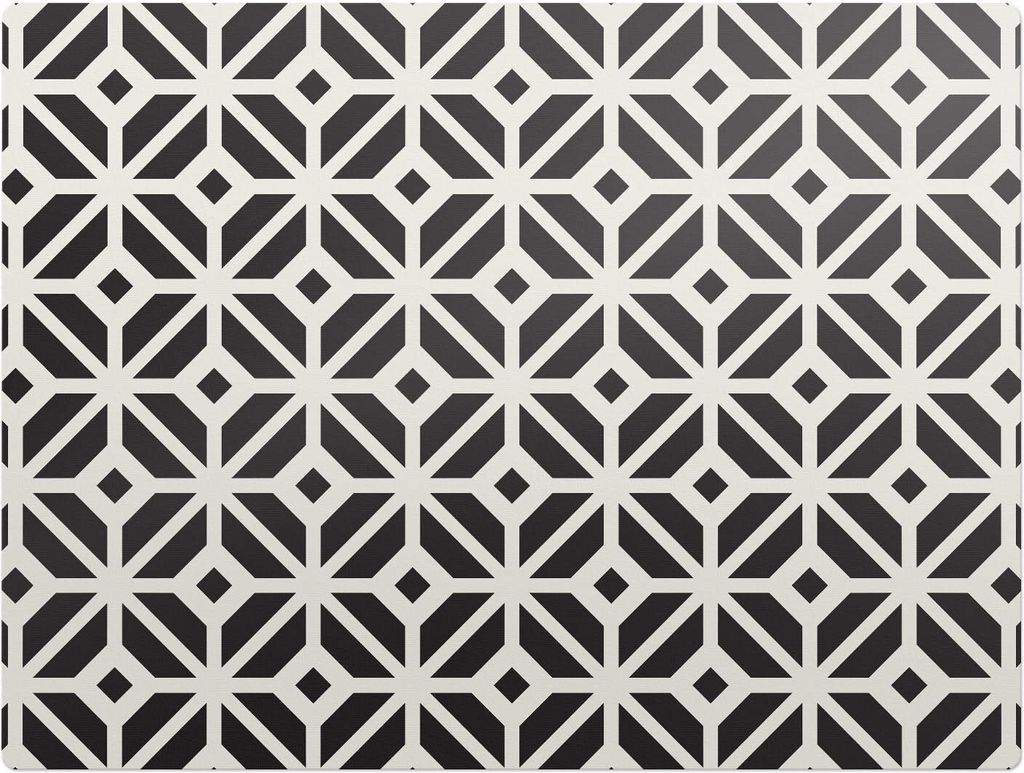 Geometrisches Retro-Muster – Bodenschutzmatte – Rutschfest – Schutzmatte für Büro – Vinylmatte – Stuhlunterlage – 120 x 90 cm