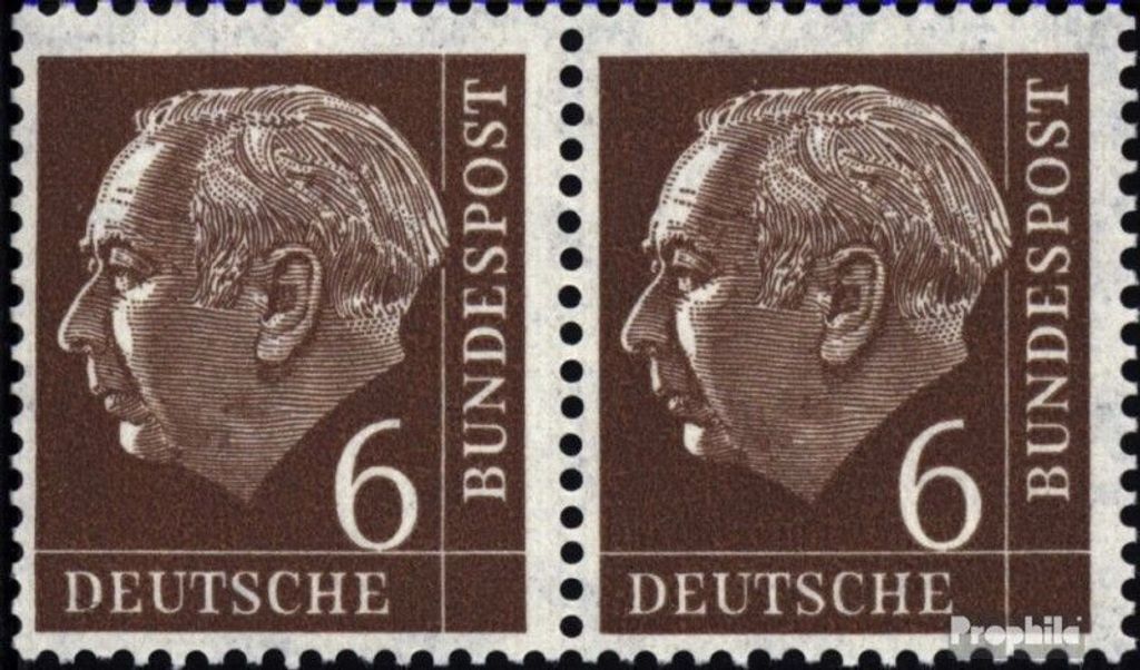 Briefmarken BRD (BR.Deutschland) 1954 Mi 180x wP waagerechtes Paar postfrisch Heuss