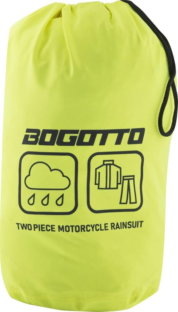 Bogotto Rain Kit 2-Teiler Motorrad Regenkombi, schwarz/gelb, 2XL