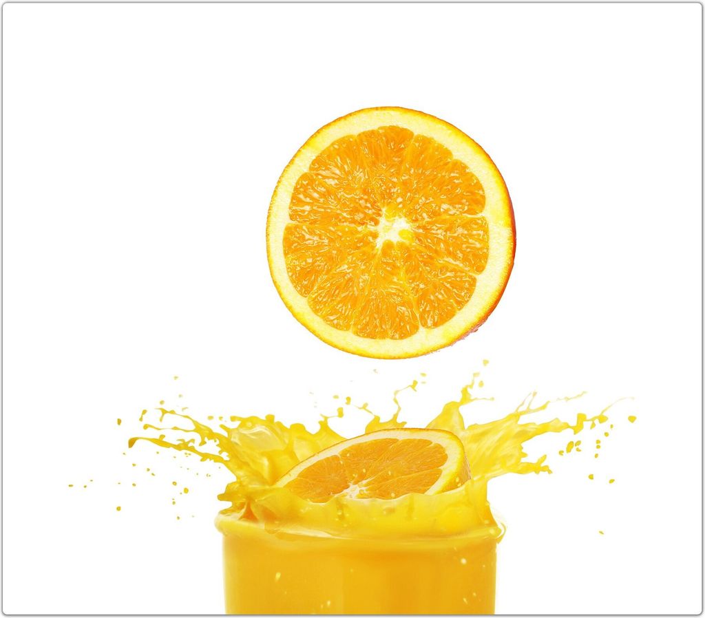 Spritzschutz Herdabdeckplatte Schneidebrett aus Glas Orange fällt in Glas 1-Teilig (60x52cm)