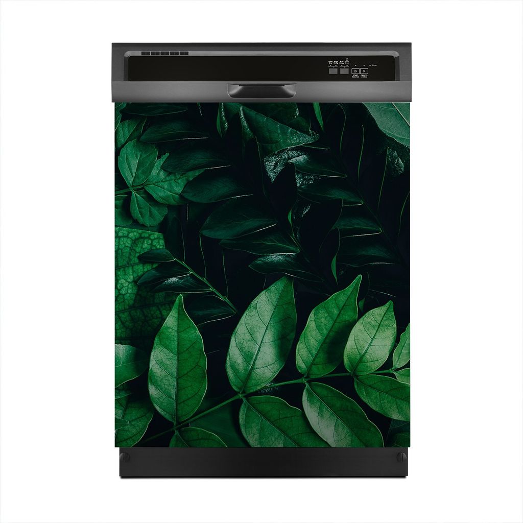 Magnete Dekorative 60x70 cm Küche Magnetmatte Spülmaschine - grüne Blätter