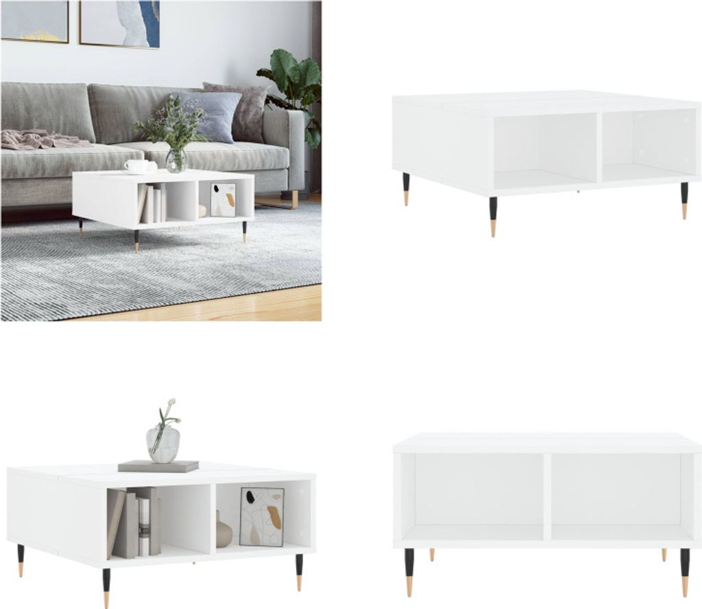 vidaXL Couchtisch Weiß 60x60x30 cm Holzwerkstoff - Produktbild 