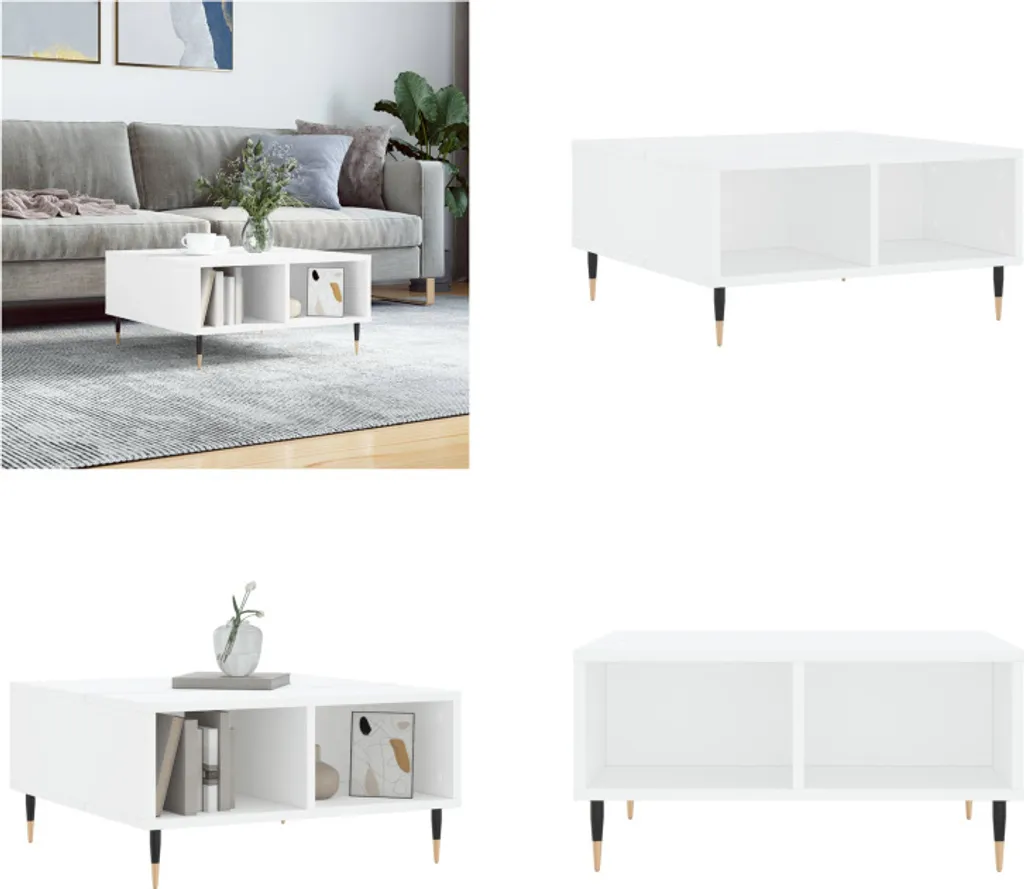 Tavolino Basso Scandinavo Bianco vidaXL | Arredo Soggiorno Moderno