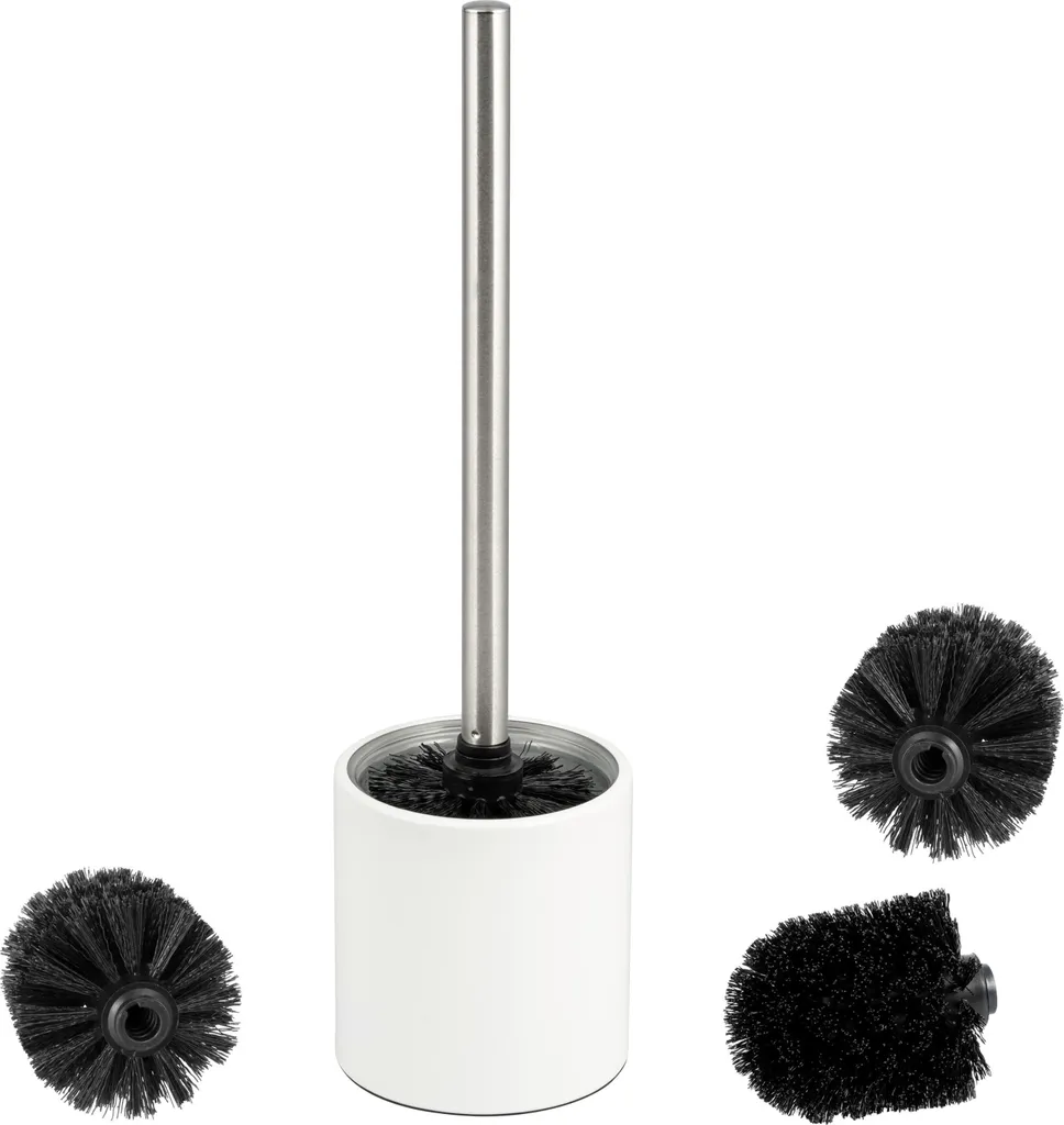 Portascopino WC bremermann TIRANO in Vetro e Acciaio Bianco Opaco