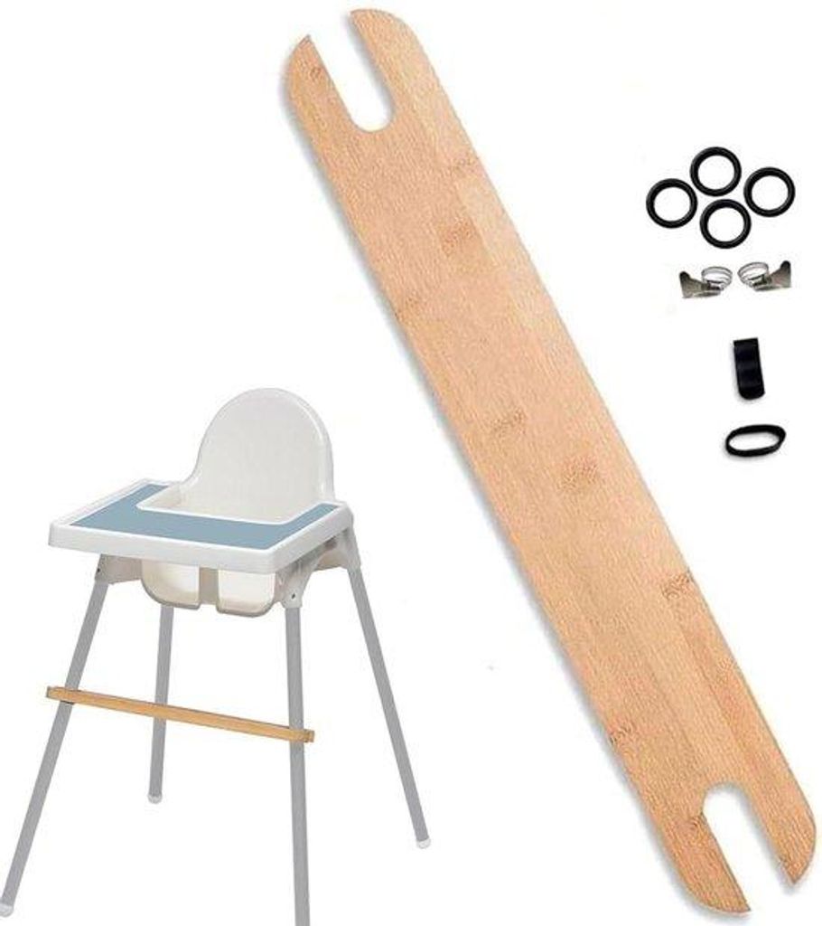 Bamboe-Fußstütze für Kinderstuhl antislip verstellbar natürliche Materialien - Zubehör für IKEA Antilop Kinderstuhl