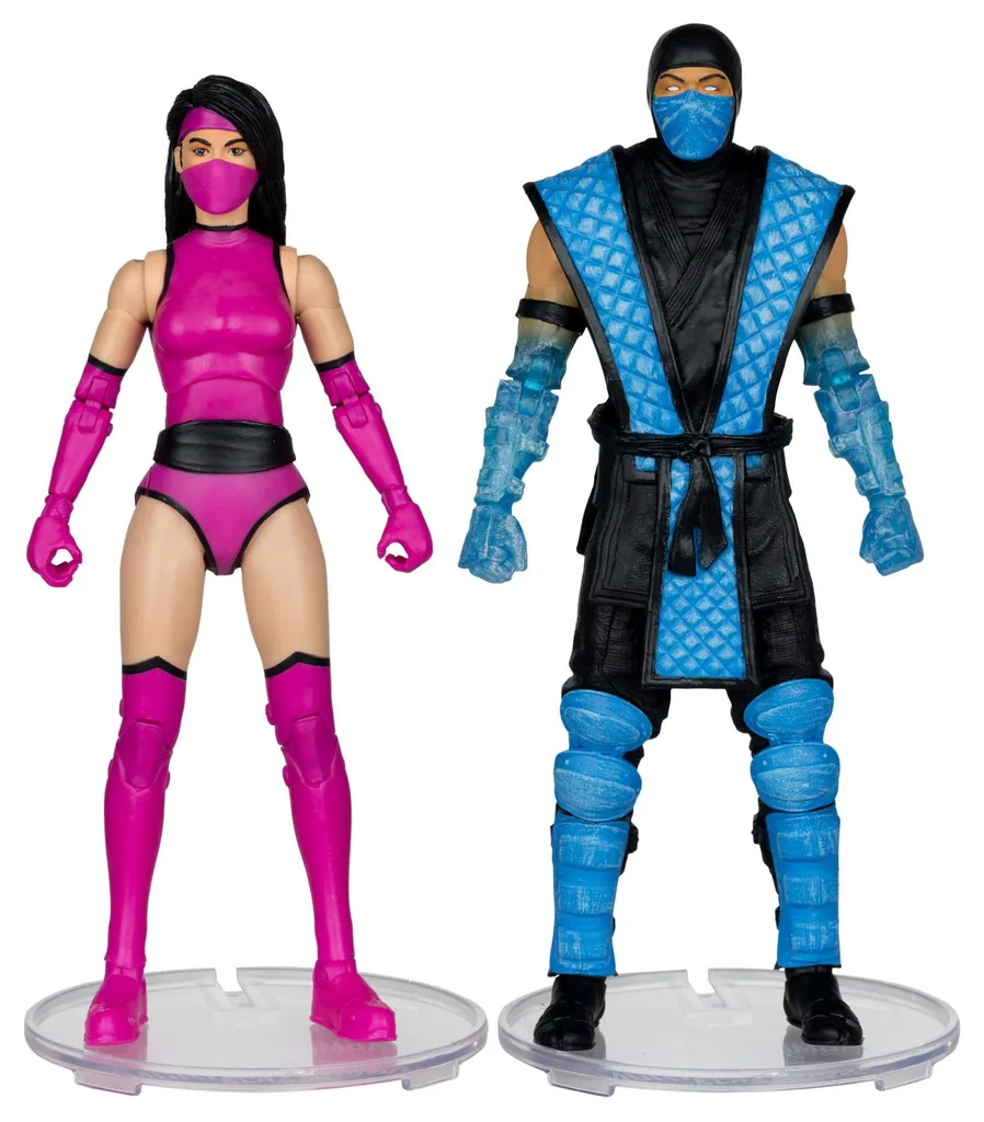 Figurines Mortal Kombat Sub-Zero vs Mileena Classiques de 18 cm - Lot de 2