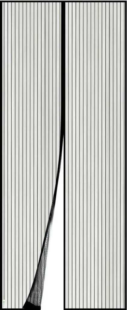 Moustiquaire Porte avec 32 Aimants Maille Fine 100x240cm Noire Durable
