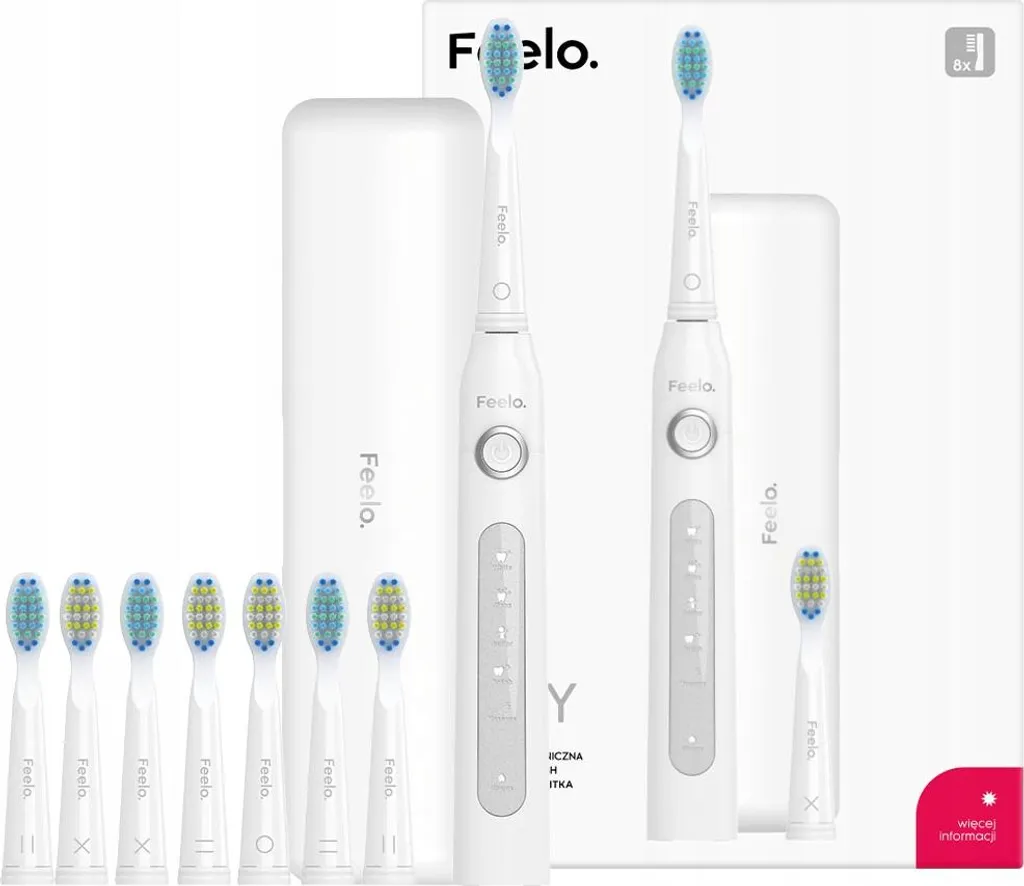 Brosse à Dents Électrique Junior FEELO EASY 7+ Ans - Pack 8 Brossettes