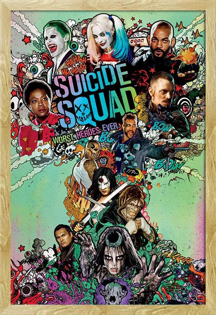 Offerta Poster Suicide Squad Nuke + Cornice Shinsuke MDF Faggio