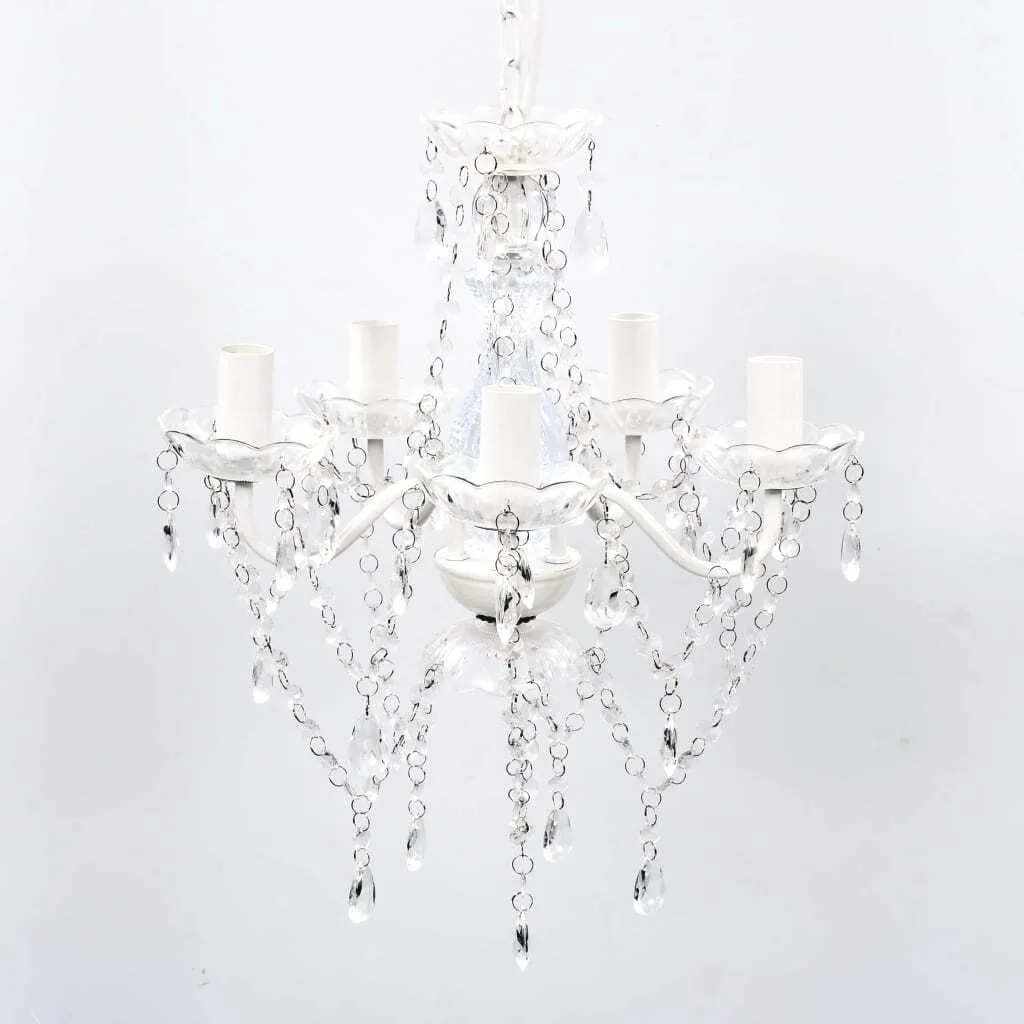 Lustre 5 flammes transparent en cristal acrylique pour salon élégant