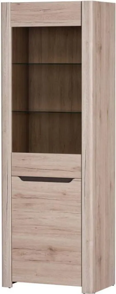 Vitrine d'Exposition Desjo pour Séjour - Meuble Rangement Verre et Bois
