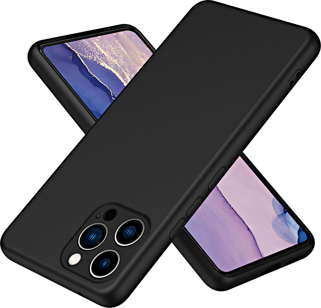 iPhone 12 Pro Max Hülle, Flüssig Silikon Handyhülle Stoßfest Kratzfest Schutzhülle für iPhone 12 Pro Max Schwarz