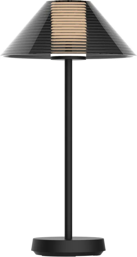 Lampe de table LED rechargeable SERENGETI Polux noire métal 39cm IP44