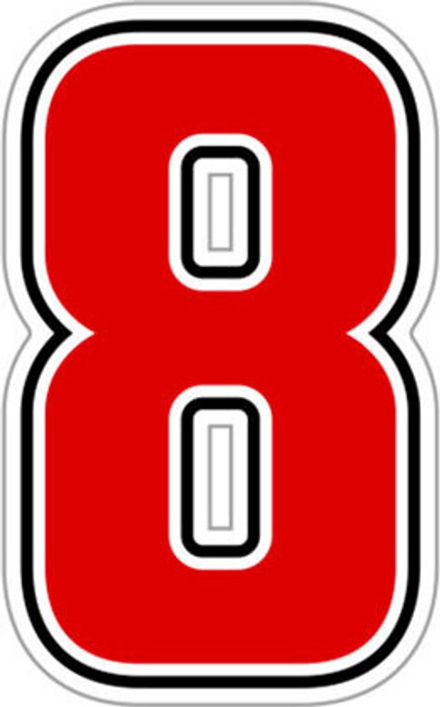 Nummer "8" Sic Rot h 6.3 cm
