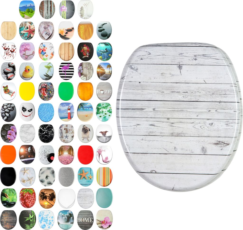 SANILO WC-Sitz mit Absenkautomatik Timber, Toilettendeckel direkt vom Hersteller, Klodeckel, Klobrille, WC Deckel, Toilettensitz, Toilettenbrille