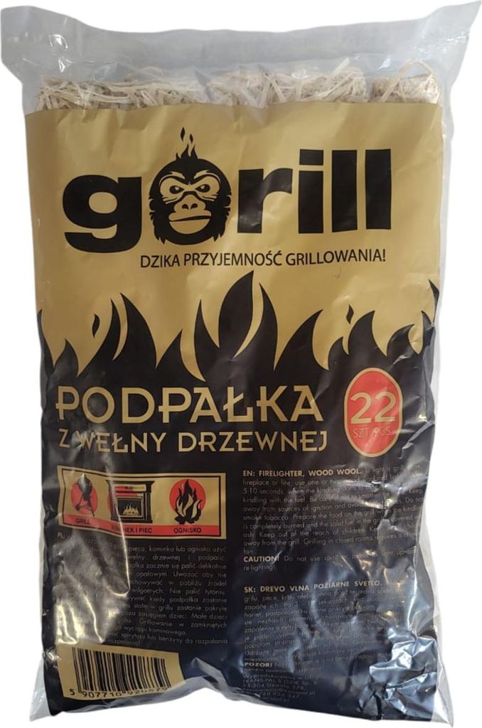 Anzündhilfe aus Holzwolle für Grill & Kamin, Folie GORILL , Produktbild 