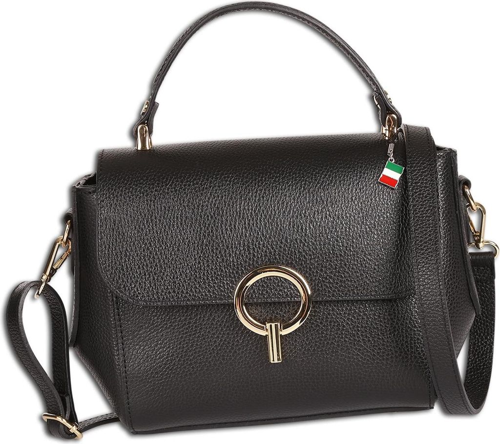 Florence Damen Handtasche Leder Tasche schwarz OTF845S1