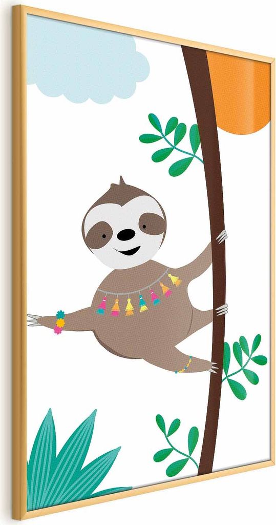 Posterpapier Poster - Cheerful Sloth 40x60 cm Für Kinder g-A-0207-ao-a