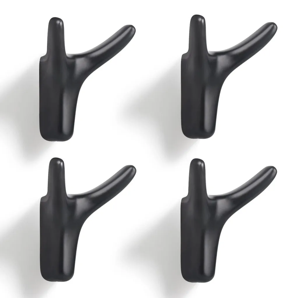 Gagnez de la place avec ces crochets muraux doubles noirs mats durables