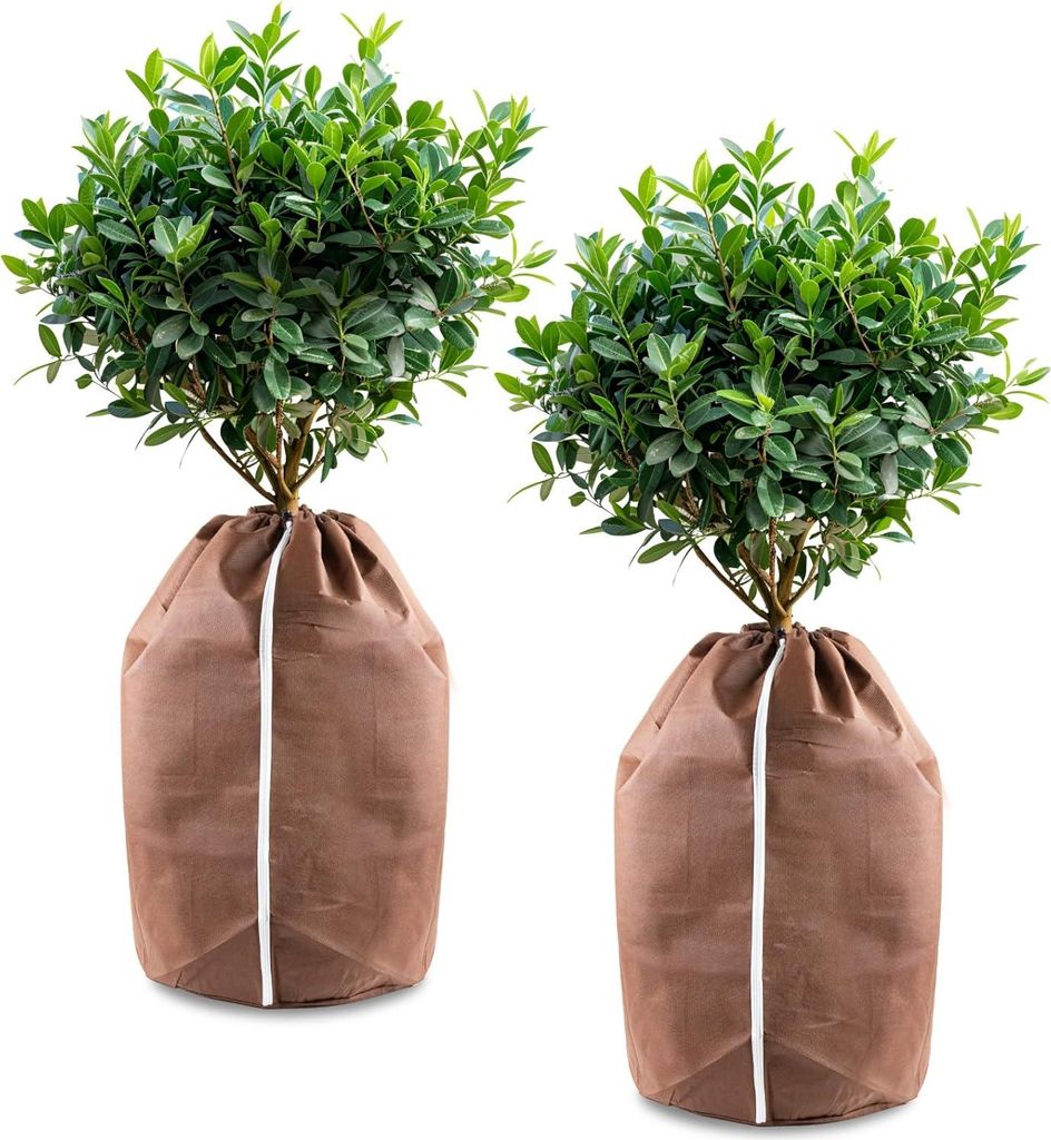 Frostschutzbeutel für Topfpflanzen,Topfschutz für Pflanzen,Winterschutz für Pflanzen,40 x 40 cm,70 g/m?,Polyester (2 stück)