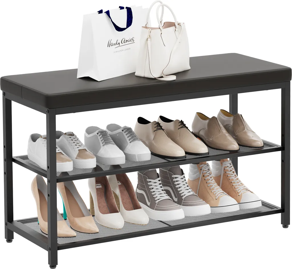 Meuble chaussures compact 80cm pour entrée étroite avec banc intégré - 5