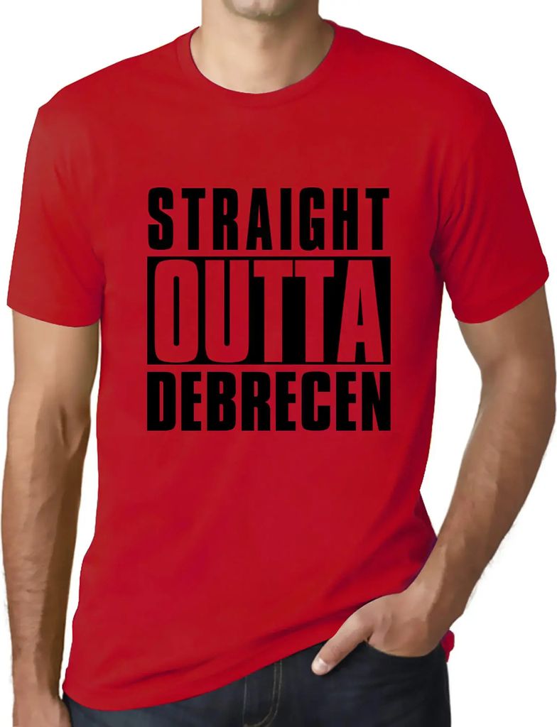 Herren Grafik T-Shirt Straight Outta Debrecen Öko-Verantwortlich Vintage Jahrgang Kurzarm Lustige Druck Geburtstag Geschenk Mann