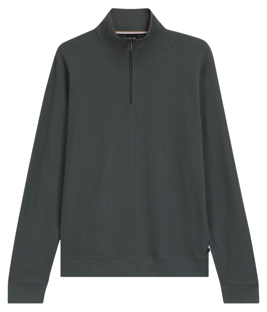 Boss - Pullover für Herren, mit kurzem Reißverschluss GT20740 (L) (Grün)