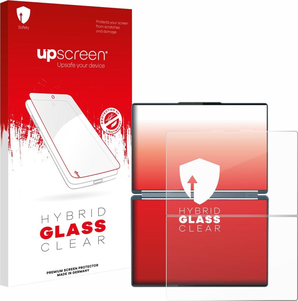 upscreen Schutzglas für Lenovo Yoga Book 9i Gen 10 Schutzfolie Panzer Folie Glas Display Schutz klar