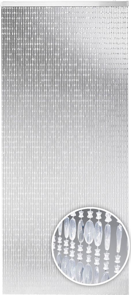 Kobolo Türvorhang Insektenschutz DIAMONDS 80 Stränge 100x230 cm - Perlenvorhang Sichtschutz Balkontür Terrassentür Vorhang Raumtrenner Raumteil...