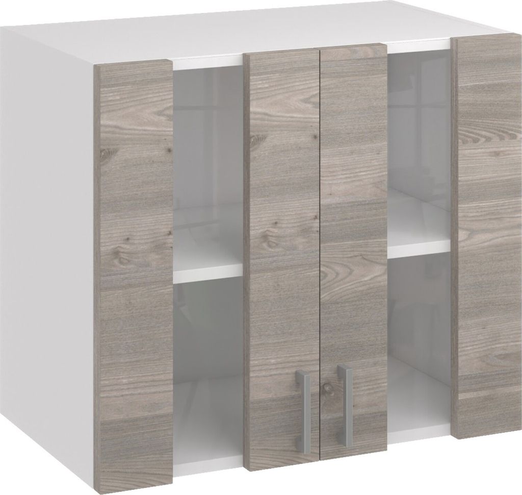 Roe Furniture | Küchenhängeschrank 80 cm - Eiche Nelson - Dunkelbraun - Küchenhängeschränke - Küchenzeilen - Küchen Hängeschrank - Küche -...