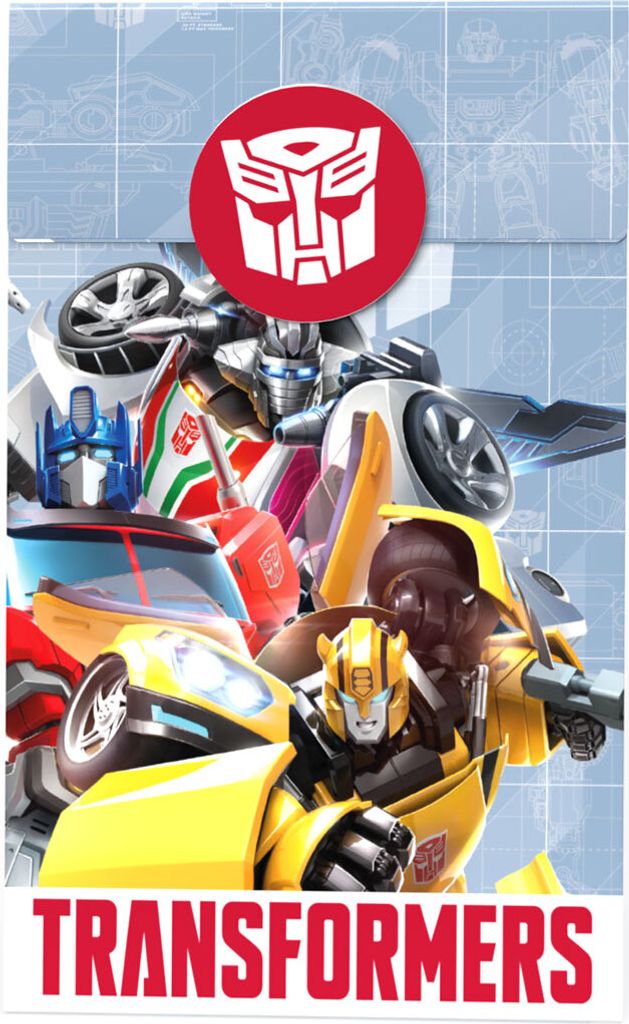 Transformers Party-Tüte Papier inkl. Sticker 10 Stk. Motto-Party Autos Superhelden