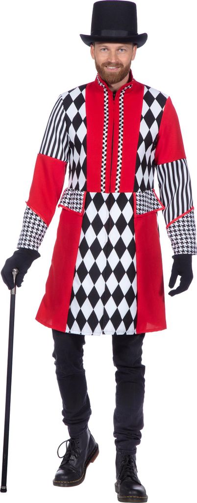 Harlekin Jacke schwarz-weiß-rot Größe: XL