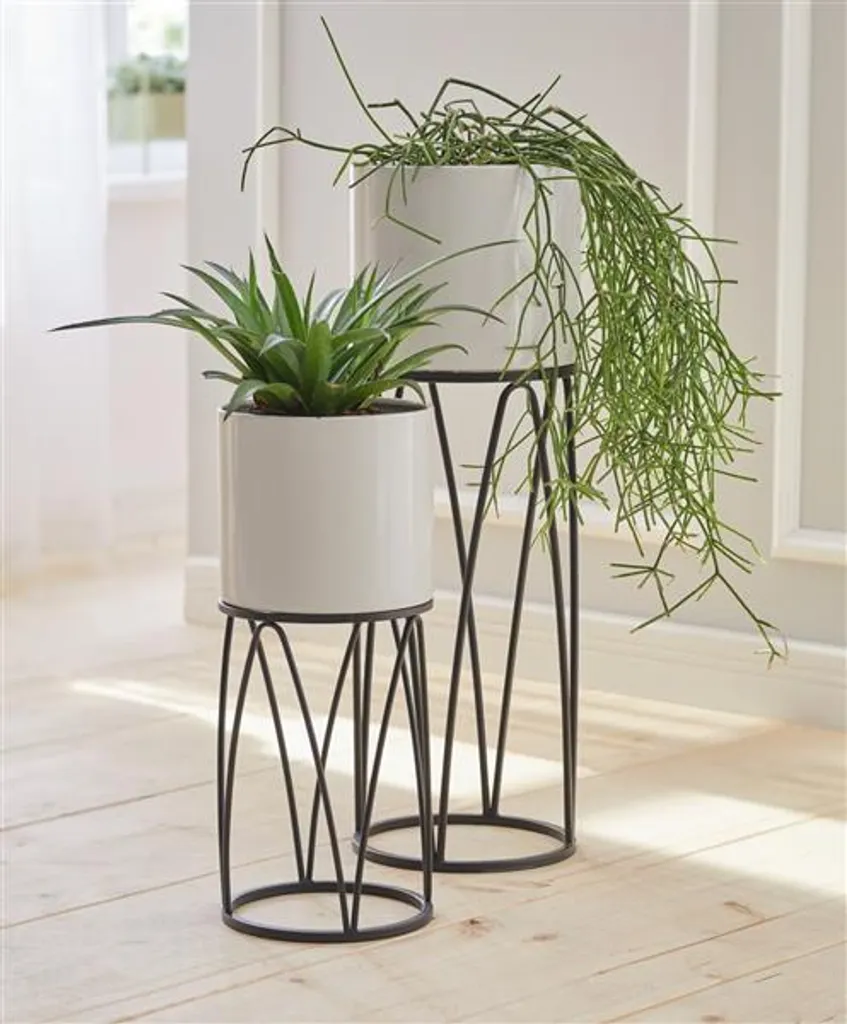 Support de Pot de Fleurs pour Décoration Salon Style Rétro - Lot x2