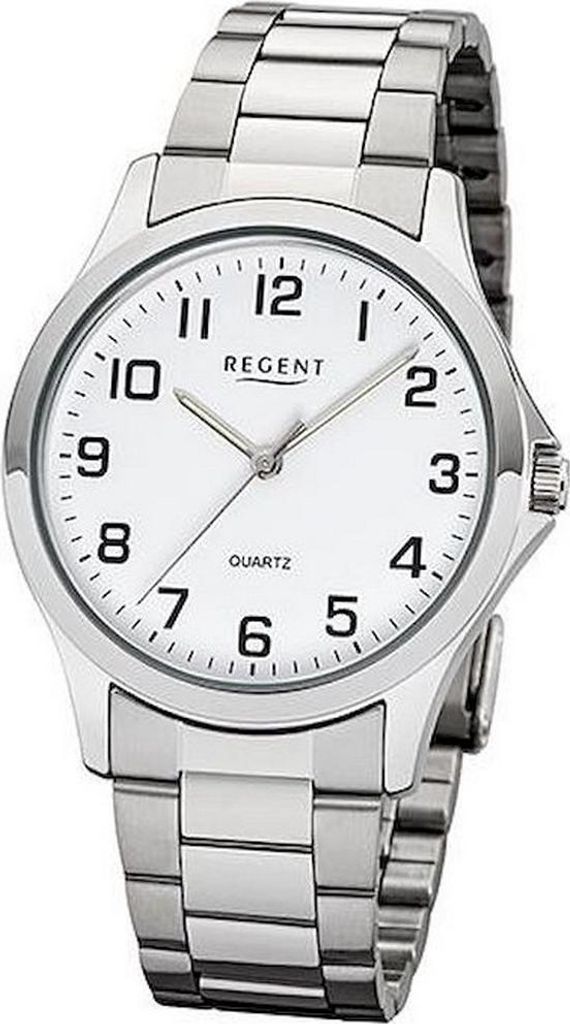 REGENT 1152412 Herrenuhr 39 mm Weiß Silber Metall 5 BAR
