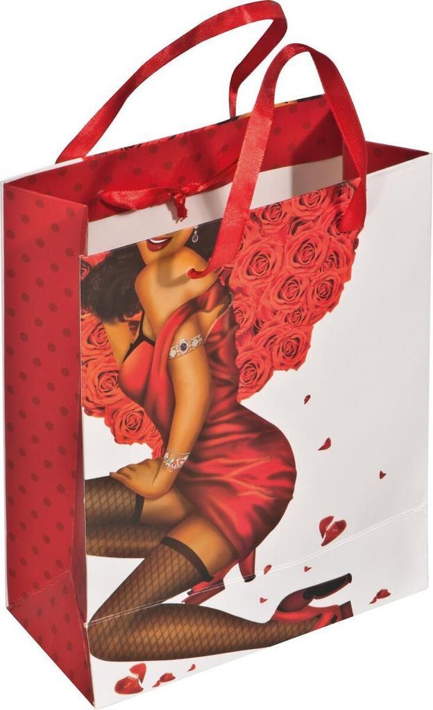 Geschenktasche / Geschenkbeutel / Geschenktüte / "Aufdruck Frau"