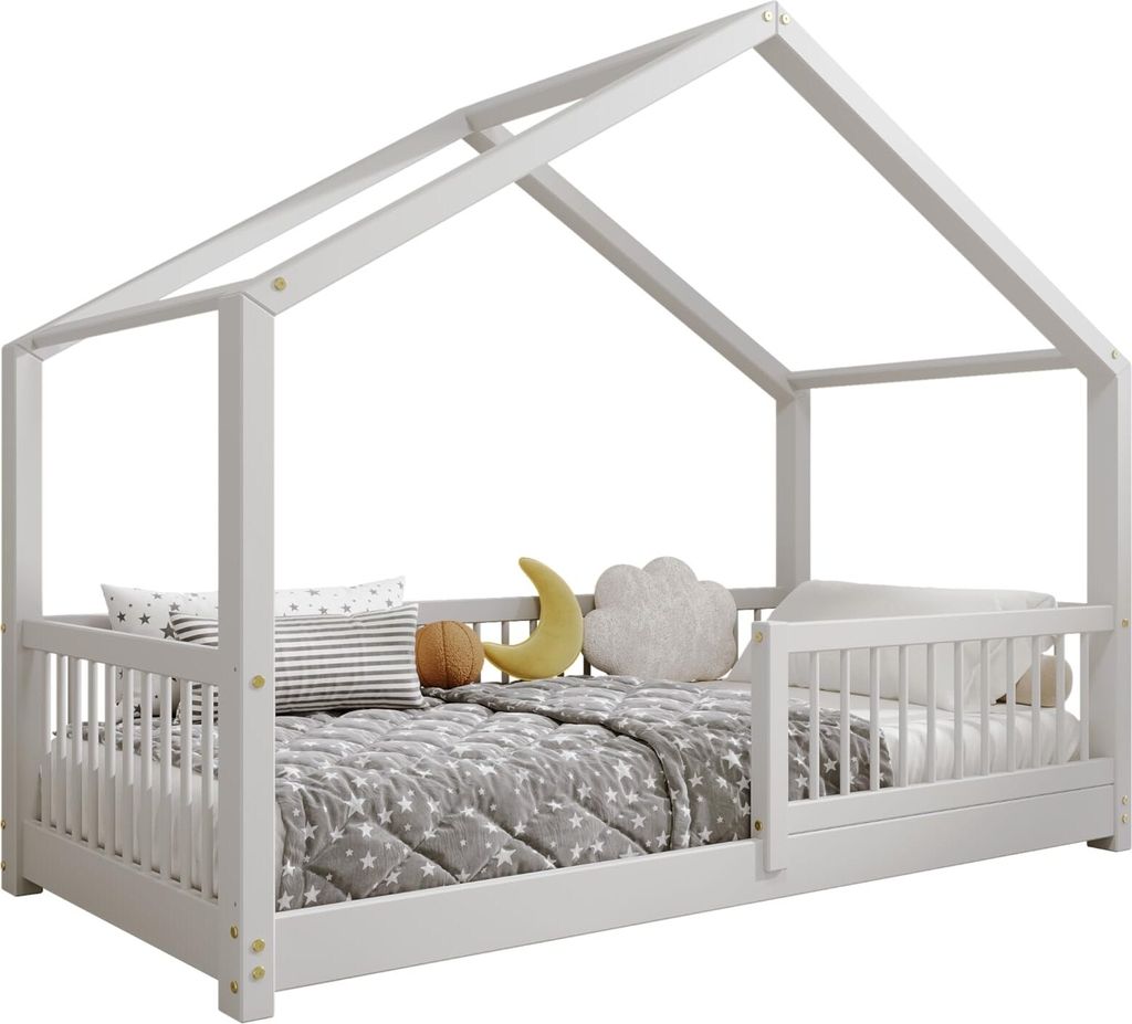 Dětská postel TIMBEE MURLO 100x200 cm šedá s lamelovým Obrázek produktu 