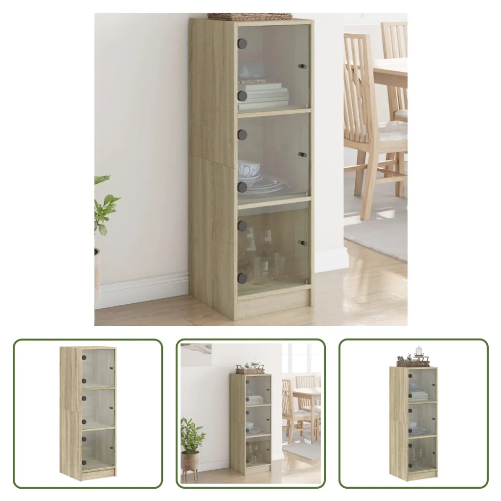 Credenza alta in rovere Sonoma 60x35x180 cm in multistrato | Leroy Merlin