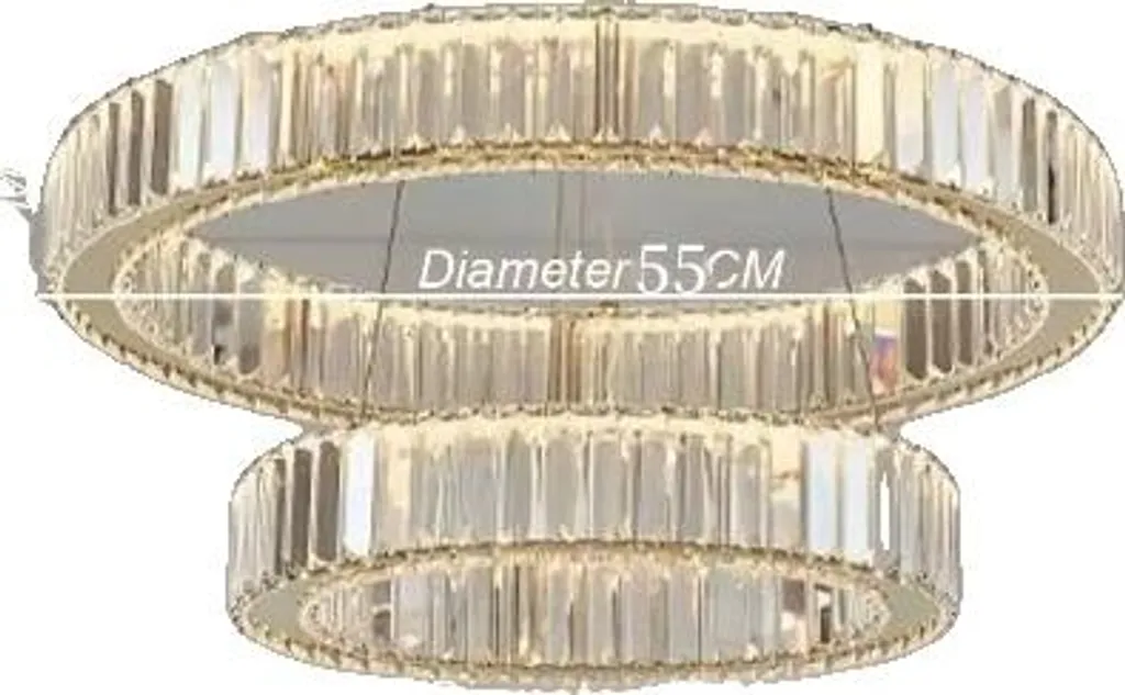 Lustre Salon Design Élégant Gradable RC - Solution Éclairage 2 Circuits