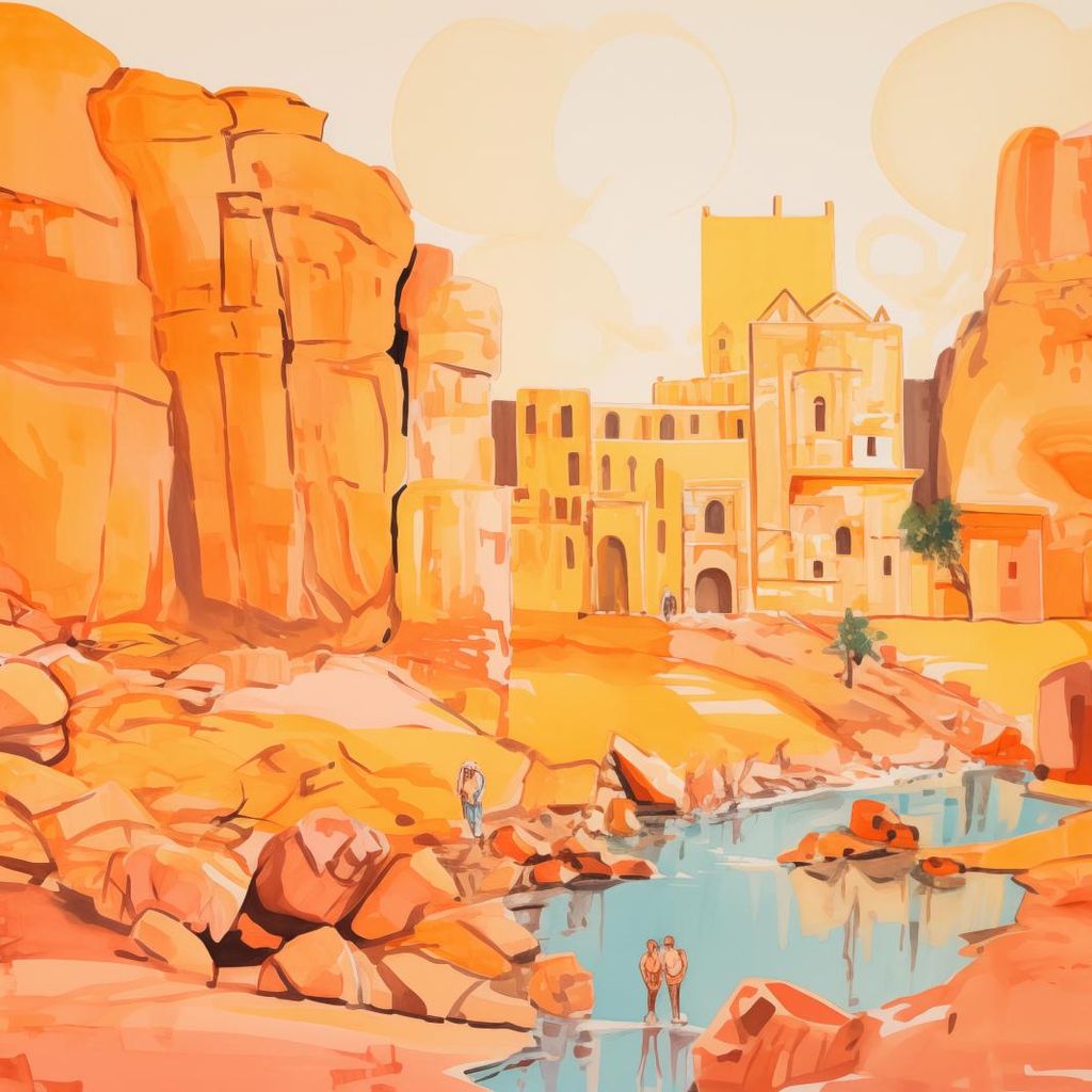 Plakat 80x80cm Ruinen unter der Sonne