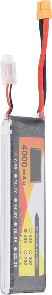 Batterie Lipo 2S 7.4V 4000mAh 60C XT60 : Plus d'Autonomie et de Punch
