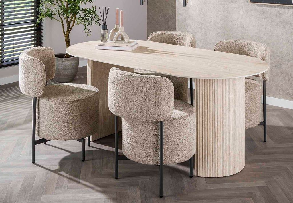 Esstisch Homa | Keramik Travertin | 180 cm | beige Produktbild 