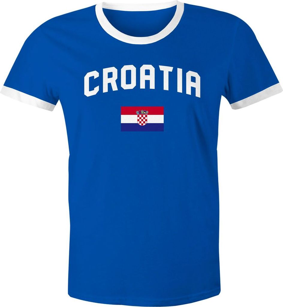 Herren WM-Shirt Kroatien Croatia Hrvatska WM Fußball Weltmeisterschaft 2018 World Cup Moonworks blau-weiß XL