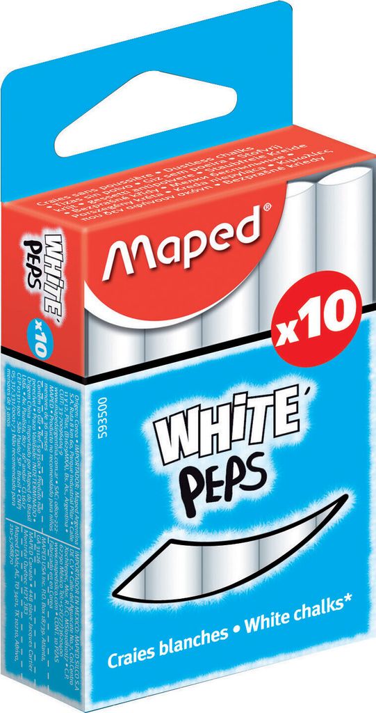 Tafelkreide White'Peps, weiß, Kartonschachtel mit 10 Stück Produktbild 